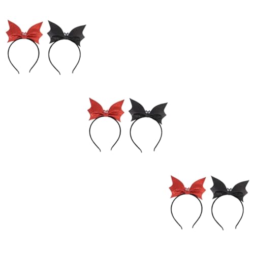 minkissy 6 Stk Fledermaus Stirnband Halloweenkostüm Halloween-stirnbänder Glitzer-stirnband Halloween-fledermaus-stirnbänder Halloween-partydekorationen Haarreifen Halloween-kopfhörer Stoff von minkissy