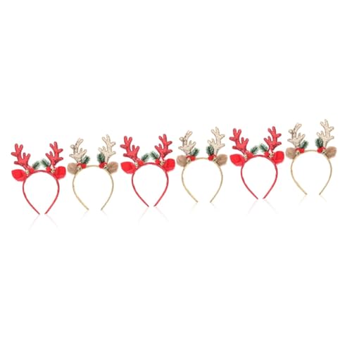 minkissy 6 Stück Elch Stirnband Hirsch Stirnband Weihnachts Haarschmuck Weihnachts Stirnband Erwachsene Weihnachts Stirnband Für Kinder Weihnachts Stirnbänder Für Frauen von minkissy