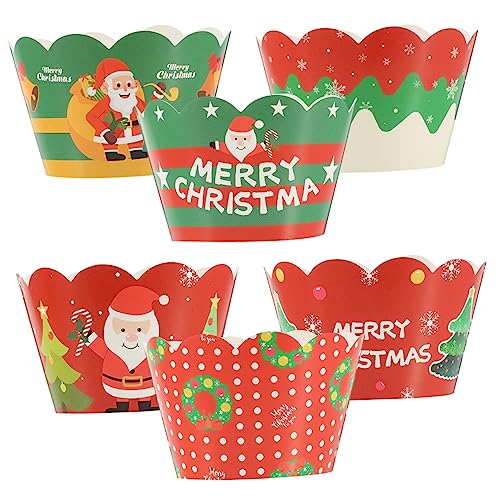 minkissy 6 Stück Teiliges Weihnachts Cupcake Wrapper aus Stabilem Karton Festliche Muffin Cake Dekoration für Xmas Party Geburtstagsfeier Langlebige Tortendeko für Muffins und Kleine Kuchen minkissy 6 Stück Teiliges Weihnachts Cupcake Wrapper aus Stabilem Karton Festliche Muffin Cake Dekoration für Xmas Party Geburtstagsfeier Langlebige Tortendeko für Muffins und Kleine Kuchen von minkissy