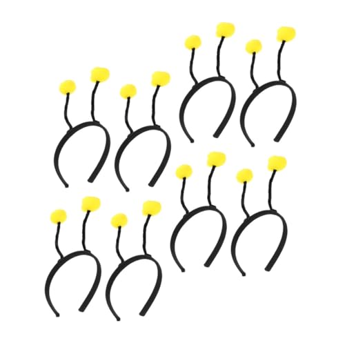 minkissy 8st Tierisches Stirnband Bienententakel-haarband Biene Haarband Tier-tentakel-haarband Party-stirnband-dekoration Biene Cosplay Kopfschmuck Plüsch Pom Pom Bopper Yellow Eisendraht von minkissy