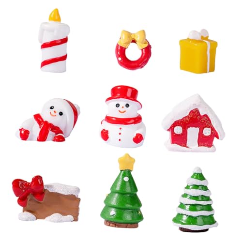 minkissy 9 Stück Teiliges Mini Weihnachtsfiguren aus Resin Dekorative Weihnachtsminiaturen mit Weihnachtsmann Schneemann Baum und Haus Langlebige Weihnachtsdeko für Garten Puppenhaus und minkissy 9 Stück Teiliges Mini Weihnachtsfiguren aus Resin Dekorative Weihnachtsminiaturen mit Weihnachtsmann Schneemann Baum und Haus Langlebige Weihnachtsdeko für Garten Puppenhaus und von minkissy