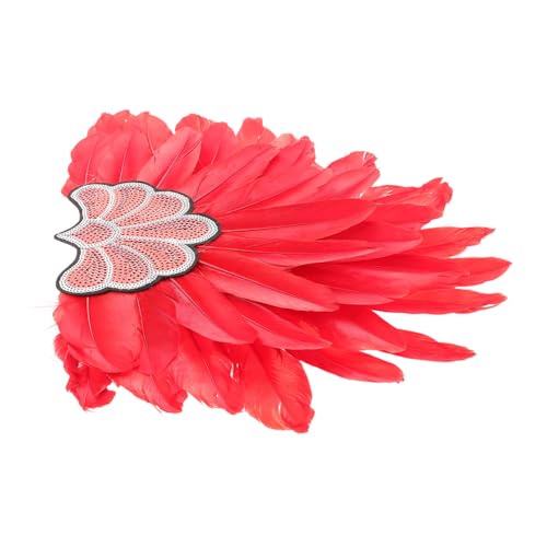 minkissy Buntes Feder-stirnband Fascinator-kopfschmuck Kopfbedeckungszubehör Karneval Kopfschmuck -stirnband Für Frauen -stirnband Für Cosplay Frauen Stirnband Rot Vlies von minkissy