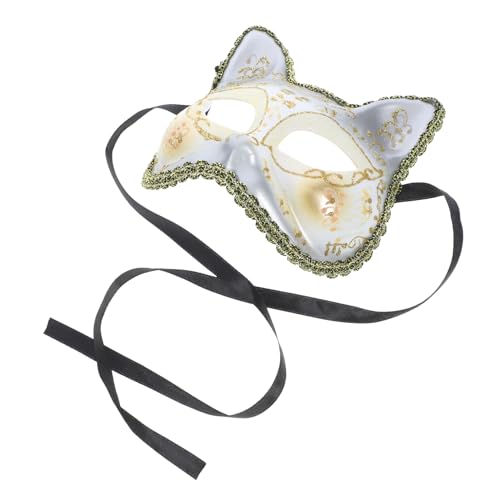 minkissy Cat Head Mask Weiß Halloween Cosplay Halbgesichts Maske mit Katzenohren Party Masquerade Kostüm für Geburtstag Karneval Bühnenauftritt Atmungsaktiv und Realistisch Gestaltet minkissy Cat Head Mask Weiß Halloween Cosplay Halbgesichts Maske mit Katzenohren Party Masquerade Kostüm für Geburtstag Karneval Bühnenauftritt Atmungsaktiv und Realistisch Gestaltet von minkissy