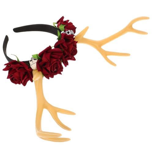 minkissy Geweih Stirnband Karnevals-haarschmuck Haarband Für Damen Hirschgeweih Weihnachtskopfschmuck Blumenstirnband Weihnachten Hirschgeweih Festival-haarbänder Party-haarbänder Plastik von minkissy