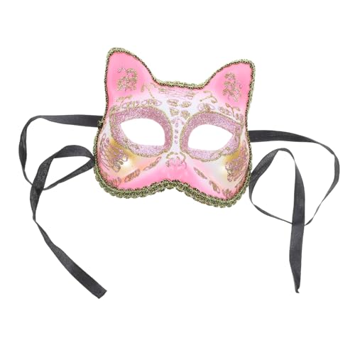 minkissy Halbgesichts Maske Katze Rosa Niedliches Katzenkostüm für Halloween Party Cosplay Karneval Bühnenauftritte Leicht Anzuziehen Atmungsaktiv und Komfortabel Party Zubehör minkissy Halbgesichts Maske Katze Rosa Niedliches Katzenkostüm für Halloween Party Cosplay Karneval Bühnenauftritte Leicht Anzuziehen Atmungsaktiv und Komfortabel Party Zubehör von minkissy