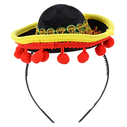 minkissy Mexiko Haarband Cinco De Mayo Stirnband Dia De Muertos-hüte Stirnbänder Für Männer Sombrero-hüte Mit Ballfransen Mexiko Sombrero-mütze Mexiko Haarbänder Mann Maiskuchen Erwachsener von minkissy