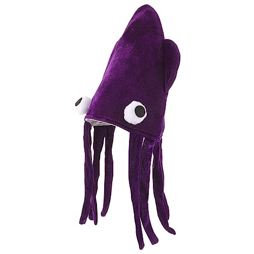 minkissy Oktopus Kostüm Hut Plüsch Tier Kopfbedeckung Halloween Kostüme Wikinger Barthut Tierkostüm Hut Quallen Hut Das Geschenk Festival Kopfbedeckung Tintenfisch Tierhut Samt Miss von minkissy