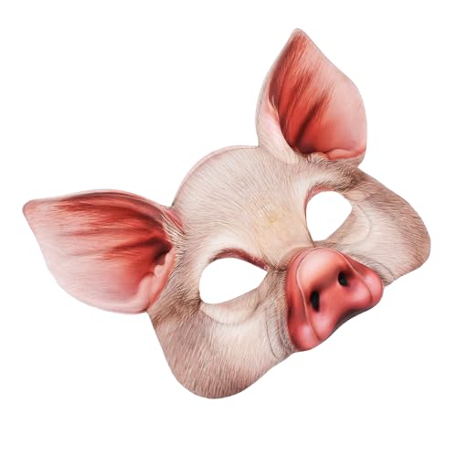 minkissy Realistische Schwein Halbgesichts-maske Halloween Tierkostüm Masquerade Party Cosplay Maske für Erwachsene Farm Animal Mask Fotorequisite Karneval minkissy Realistische Schwein Halbgesichts-maske Halloween Tierkostüm Masquerade Party Cosplay Maske für Erwachsene Farm Animal Mask Fotorequisite Karneval von minkissy