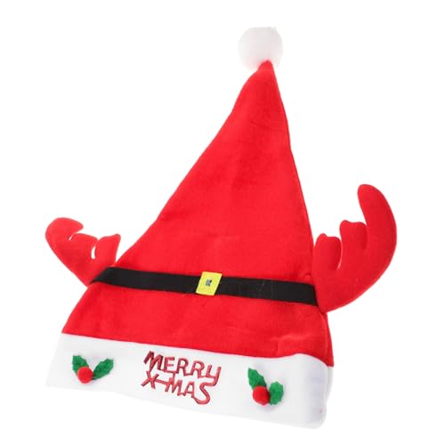 minkissy Rote Weihnachtsmütze mit Geweih und Gürtelverschluss Festliches Nikolaus Kostüm für Erwachsene und Bequemes Langlebiges Design für Weihnachtsfeiern und Festliche Anlässe minkissy Rote Weihnachtsmütze mit Geweih und Gürtelverschluss Festliches Nikolaus Kostüm für Erwachsene und Bequemes Langlebiges Design für Weihnachtsfeiern und Festliche Anlässe von minkissy