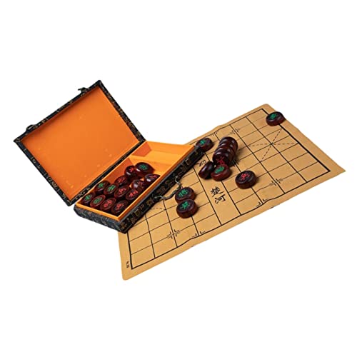 minkissy Schachspiel Set aus Holz Traditionelles Chinesisches Schach für Erwachsene mit Klappbarem Brett für Brettspiel für Drinnen und Draußen minkissy Schachspiel Set aus Holz Traditionelles Chinesisches Schach für Erwachsene mit Klappbarem Brett für Brettspiel für Drinnen und Draußen von minkissy
