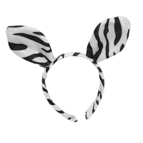 minkissy Stirnband Stirnbänder Für Tierkostüme Ohren Haarbänder Zebra-kopfbedeckung Tierzubehör Cosplay Haarband Ohr Haarband Halloween-kostüm-ära Halloween-stirnbänder Plastik von minkissy