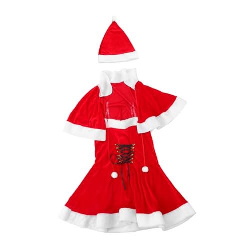 minkissy Weihnachtskostüm Damen Mrs Claus Cape und Kleid mit Hut Komfortables Polyester Kostüm für Weihnachten Karneval Festliche Partys und Cosplay Universalgröße für Frauen minkissy Weihnachtskostüm Damen Mrs Claus Cape und Kleid mit Hut Komfortables Polyester Kostüm für Weihnachten Karneval Festliche Partys und Cosplay Universalgröße für Frauen von minkissy