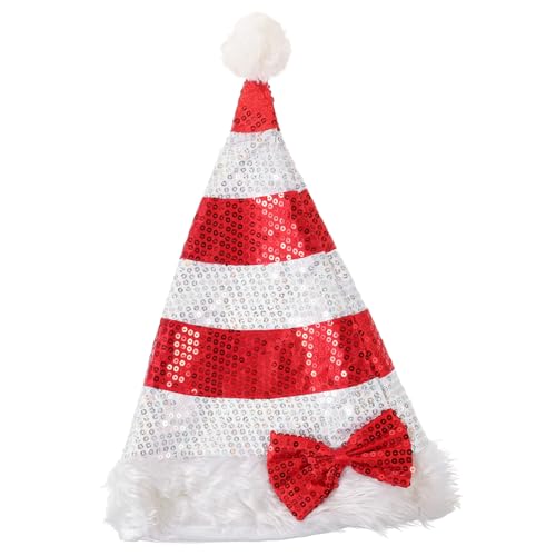 minkissy Weihnachtsmütze Nikolausmütze Plüsch mit Pailletten Rot Silber Kostüm Hut für Erwachsene und Festliche Party Accessoire minkissy Weihnachtsmütze Nikolausmütze Plüsch mit Pailletten Rot Silber Kostüm Hut für Erwachsene und Festliche Party Accessoire von minkissy