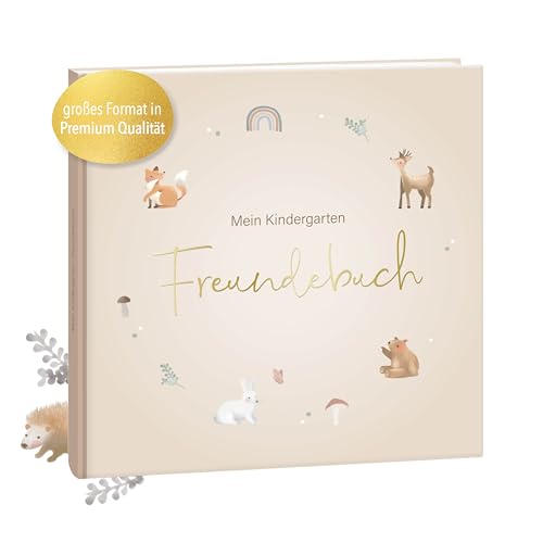 mintkind® Kindergarten Freundebuch Wald, Freundschaftsbuch zum Ausfüllen, Freundebuch für den Kindergarten Mädchen und Jungen, kinderfreundliche Vorlagen und niedliche Illustrationen von mintkind