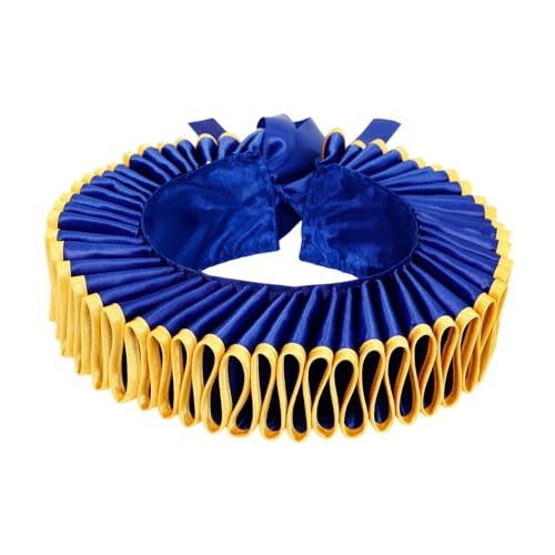 Elisabethanische Clown-Halsrüsche abnehmbar dekorativ Cosplay Halskrause für Party Kostüm Renaissance Theater- Blaugold Elisabethanische Clown-Halsrüsche abnehmbar dekorativ Cosplay Halskrause für Party Kostüm Renaissance Theater- Blaugold von misppro