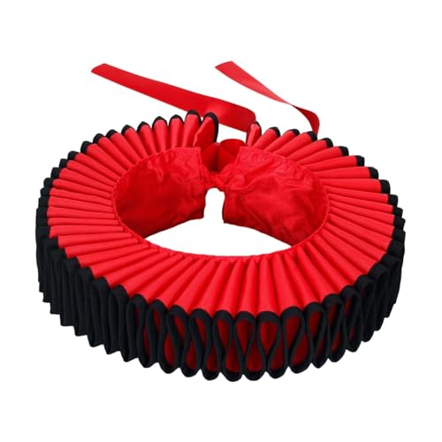 Elisabethanische Clown-Halsrüsche abnehmbar dekorativ Cosplay Halskrause für Party Kostüm Renaissance Theater- Rot Schwarz Elisabethanische Clown-Halsrüsche abnehmbar dekorativ Cosplay Halskrause für Party Kostüm Renaissance Theater- Rot Schwarz von misppro
