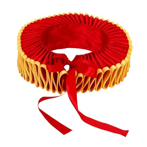 Elisabethanische Clown-Halsrüsche abnehmbar dekorativ Cosplay Halskrause für Party Kostüm Renaissance Theater- Rotes Gold Elisabethanische Clown-Halsrüsche abnehmbar dekorativ Cosplay Halskrause für Party Kostüm Renaissance Theater- Rotes Gold von misppro