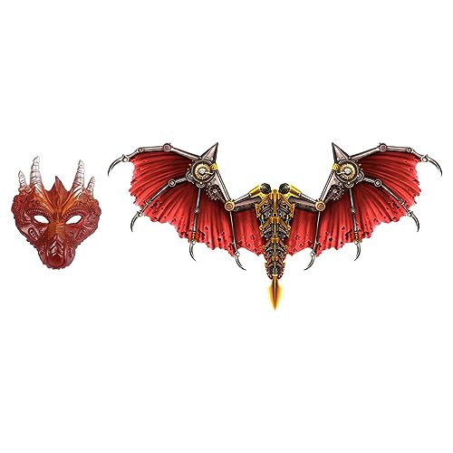 Flügelmaske für Erwachsene, Drache, Halloween, Cosplay, Kostüm, Party-Requisite, elastischer Schultergurt, Vliesstoff, Flügel für Performance, Cosplay, Rot Flügelmaske für Erwachsene, Drache, Halloween, Cosplay, Kostüm, Party-Requisite, elastischer Schultergurt, Vliesstoff, Flügel für Performance, Cosplay, Rot von misppro