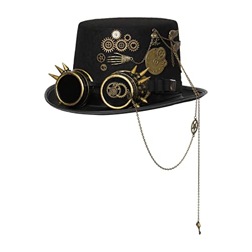 Rustikales Steampunk-Hut-Kostüm, Gothic-Stil, Vintage-Stil, Kopfbedeckung, Punk-Ausrüstung, dekorative Fedoras für Erwachsene, Maskerade, Kinder, Bühnenshow, Festival, 60–61 cm Rustikales Steampunk-Hut-Kostüm, Gothic-Stil, Vintage-Stil, Kopfbedeckung, Punk-Ausrüstung, dekorative Fedoras für Erwachsene, Maskerade, Kinder, Bühnenshow, Festival, 60–61 cm von misppro