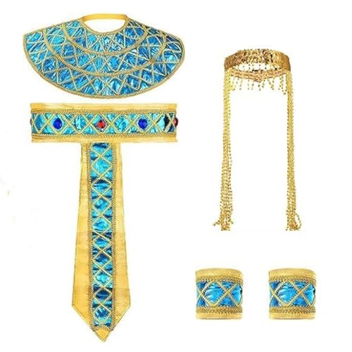 misppro Ägyptische Königin Kostüm für Frauen Mädchen mit Stirnband, Gürtel, Kragen und Manschetten, altes Ägypten, Prinzessinnen-Kostüm misppro Ägyptische Königin Kostüm für Frauen Mädchen mit Stirnband, Gürtel, Kragen und Manschetten, altes Ägypten, Prinzessinnen-Kostüm von misppro