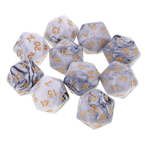 misppro D20 polyedrische Würfel für RPG-Spiele, Weiß, 10 Stück von misppro