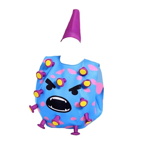 misppro Lustiges blaues Halloween-Kostüm mit Hut für Erwachsene, Cosplay-Outfit für Party, Rollenspiel, Dekoration, Kleidung misppro Lustiges blaues Halloween-Kostüm mit Hut für Erwachsene, Cosplay-Outfit für Party, Rollenspiel, Dekoration, Kleidung von misppro