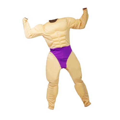 misppro Muskelanzug-Kostüm, gepolstert, modisches Halloween-Kostüm für Karneval, Partyzubehör, Größe S misppro Muskelanzug-Kostüm, gepolstert, modisches Halloween-Kostüm für Karneval, Partyzubehör, Größe S von misppro