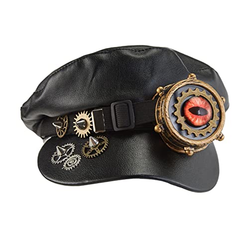 misppro Steampunk Hut mit abnehmbarem Monokel Gothic Nieten Newsboy Cap Retro Stil Biker Cap für Cosplay Kostüm Partys misppro Steampunk Hut mit abnehmbarem Monokel Gothic Nieten Newsboy Cap Retro Stil Biker Cap für Cosplay Kostüm Partys von misppro