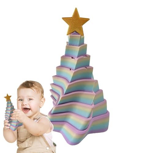 3D-gedrucktes Stern-Zappelspielzeug, Weihnachtsbaum-Zappelspielzeug, Mehrfarbiges Zappelspielzeug, Stressabbau-Schreibtischspielzeug Mit Einzigartigem 3D-gedruckten Design Zum Stressabbau von mivceklw