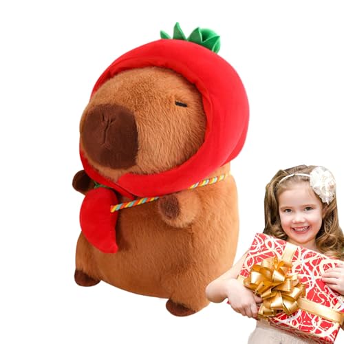 Capybara Stuffed Tier, Vegetable Theme Plüsch, Capybara Toys, Capybara Plüschtier mit Hat, Soft Capybara Plüschpuppe, Cute Capybara Dekoration, Capybara Plush Home Decor, Capybara Plush von mivceklw