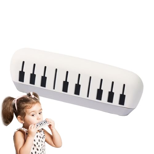 Cartoon-Harmonika, tragbares Musikspielzeug, Toddler Blow Instrument, Kindermusik mit sicherem und waschbarem Design für Schule, Reisen, Golden, 6,69 x 2,36 Zoll von mivceklw