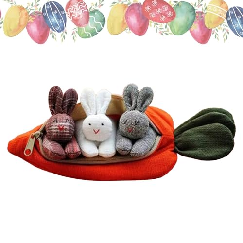 Easter Plüsch-Tasche, weiches Spielzeug, Karrot Stuffed Tier, Holiday Plüsch-Dekoration mit leichtem und tragbarem Design für Kinder oder Sammler, 7,48 x 1,97 x 1,97 Zoll von mivceklw