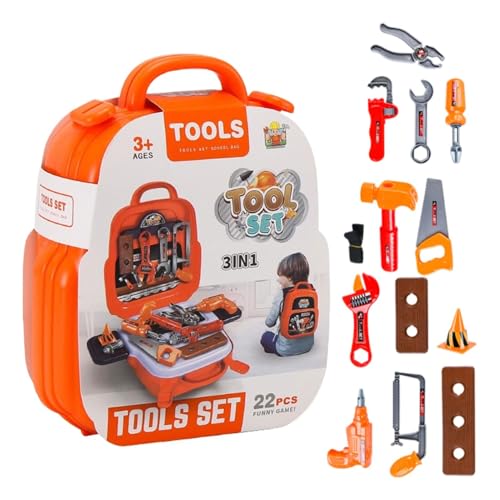 Kids Tool Set, Simulation Tool Set, Toy Tool Set, Pretend Play Tools with Safe and Durable Materials 9.53 x 7.95 x 3.86 Inches for Pretend Play and Learning About Construction von mivceklw