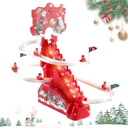 Verspieltes Weihnachtsmann-Spiel, Achterbahn-Spielset, Musik-Achterbahnbahn, Elektrische Schienenrutsche 13,78 X 16,54 X 8,07 Zoll Für Interaktive Spielzeit Während Der Weihnachtszeit (1 Stück) von mivceklw