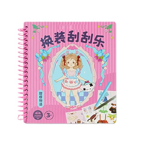 Young Girls Fashion Dress-Up Activity Book, Klett-Papierkunst und Aufkleber inklusive, Prinzessinnenhandwerk und Make-up-Set für Kinder ab 5 Jahren, kreative Spiele und Kunsthandwerk von mivceklw