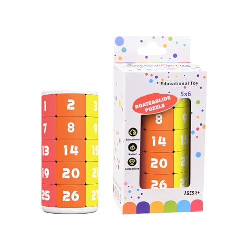 mivceklw 5 Layers Puzzle, Brain Teaser Toy, Cylinder Brain Toy, Educational Puzzle Toy, Cognitive Cube Puzzle, 5-Layer Cylinder Slide Puzzle Brain Teaser Educational Toy for Kids von mivceklw