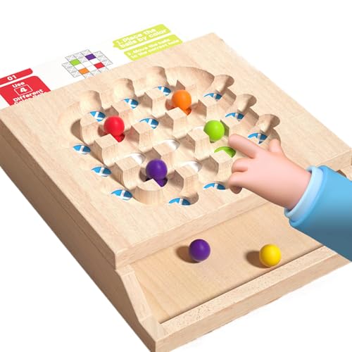 mivceklw Bead Matching Game, Logical Thinking Puzzle, Sorting Activity, Fine Motor Skill Toy, Educational Toy Includes Beads and Peg Board Perfect for Learning, 8.66 x 7.28 x 1.77 in von mivceklw