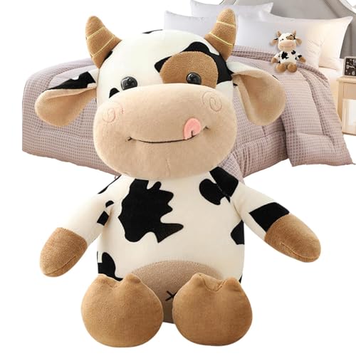 mivceklw Creative Stuffed Cow, Plush Toy, Soft Cow Doll, Cute Animal for Kids, Cozy Plush for Bedroom, for Children Rooms for Playtime 30 cm, Mehrfarbig von mivceklw