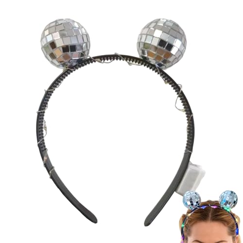 mivceklw Disco Stirnbänder Für Frauen | Retro Spiegelball Kopfschmuck Disco Zubehör - Batteriebetrieben Foto Requisiten Partyzubehör Tanzbar Kostümparty Weihnachtsgeburtstag mivceklw Disco Stirnbänder Für Frauen | Retro Spiegelball Kopfschmuck Disco Zubehör - Batteriebetrieben Foto Requisiten Partyzubehör Tanzbar Kostümparty Weihnachtsgeburtstag von mivceklw