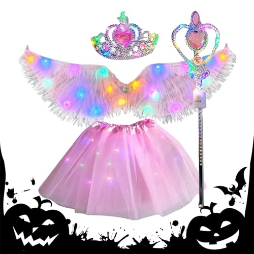 mivceklw Engelsflügel und Heiligenschein, beleuchtete Engelsflügel für Mädchen, Bekleidungszubehör-Sets für Foto, Urlaub, Schule, Festival, Party, , , Geburtstag, Cosplay, Halloween mivceklw Engelsflügel und Heiligenschein, beleuchtete Engelsflügel für Mädchen, Bekleidungszubehör-Sets für Foto, Urlaub, Schule, Festival, Party, , , Geburtstag, Cosplay, Halloween von mivceklw