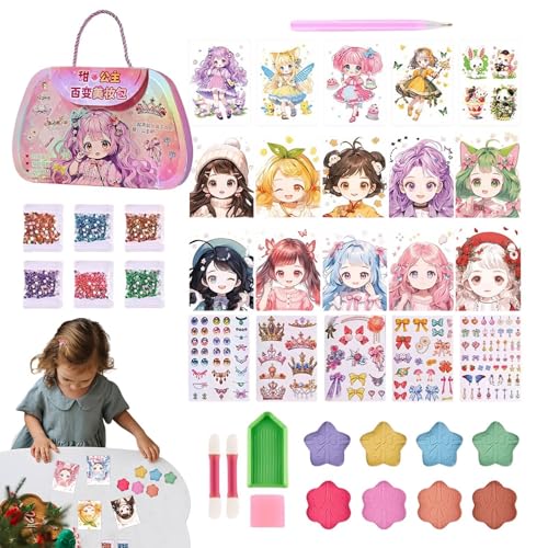 mivceklw Entzückendes Design Makeup Set, Dress Up Sticker Book, Princess Dress Up Games, Dekoratives Kreatives Makeup-Set 24 x 27 x 3 cm für Indoor, Present, Wohnzimmer, Bed Room, Mehrfarbig von mivceklw