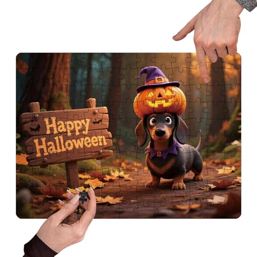 mivceklw Halloween-Puzzle, 130-teilig, Puzzles für mit und Tieren – Lernspiel Halloween für Erwachsene, Dekoration für Familienabende mivceklw Halloween-Puzzle, 130-teilig, Puzzles für mit und Tieren – Lernspiel Halloween für Erwachsene, Dekoration für Familienabende von mivceklw