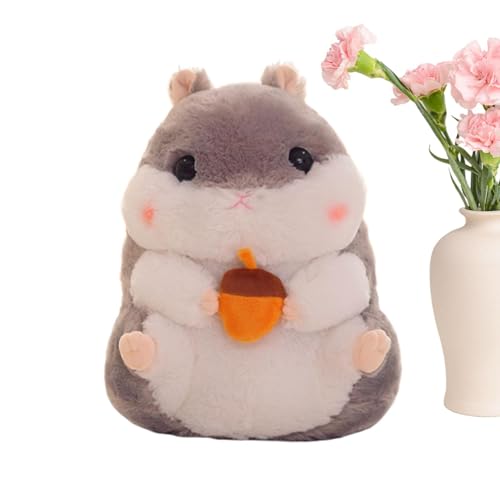 mivceklw Hamster-Stofftier, Cartoon-Hamster-Puppe, Gefüllte Hamster-Plüschtiere, Hamster-Plüschkissen Mit Bezauberndem Cartoon-Hamster-Design Für Komfort Und Dekoration (1 Stück) von mivceklw