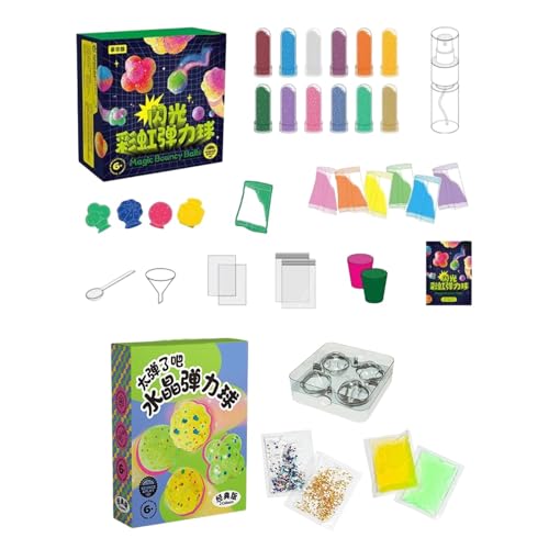 mivceklw Interaktives Ball-Set, Lernspielzeug, Handarbeit, Bouncing Ball Craft, Bildungsball-Set, Bouncy Ball Making Kit mit Glitzerpulver für Kinder und Mädchen von mivceklw