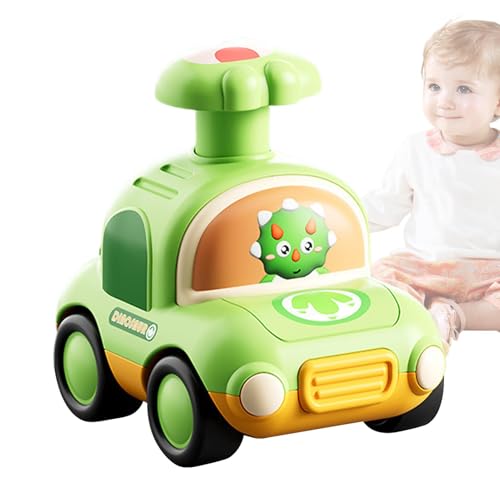 mivceklw Kids Push Car Toy, Dinosaur for Press and Go Vehicle, Cartoon Design Push Car with Whistle, Fun and Engaging Press Car Toy for, Interactive Vehicle Toy for Children von mivceklw