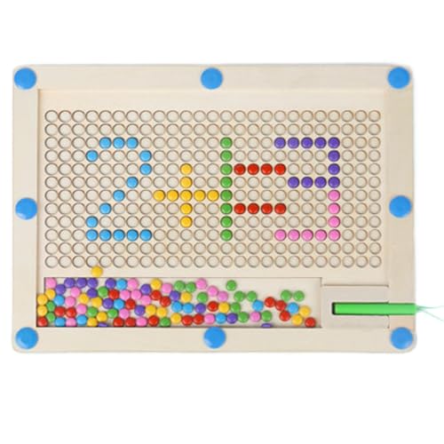 mivceklw Magnetisches Dot Art Board, Holzbrett für Kinder, Lernspielzeug für Kleinkinder, kreatives -Bad mit magnetischen Perlen, 22 x 1 x 1 cm, für Kinder, Kinder, Kleinkinder von mivceklw