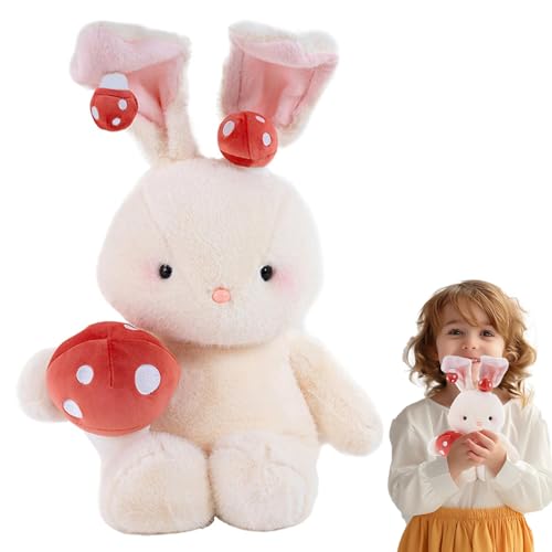 mivceklw Plüschtier, weiches Kaninchen, niedliches Mushroom Companion, niedliche Hugging-Puppe, Heimdekoration und Geschenk, für Kinderzimmer, Schlafzimmer, oder als charmantes Geschenk, Rosa, 40 cm von mivceklw