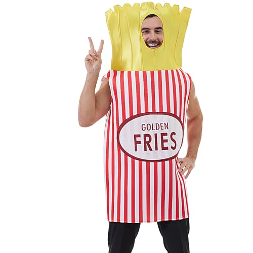 mivceklw Pommes Frites Kostüm - Party Pommes Outfit,Lustige Fastfood-Verkleidung Für Männer Erwachsene Karneval Cosplay Partys Halloween Rollenspiel mivceklw Pommes Frites Kostüm - Party Pommes Outfit,Lustige Fastfood-Verkleidung Für Männer Erwachsene Karneval Cosplay Partys Halloween Rollenspiel von mivceklw