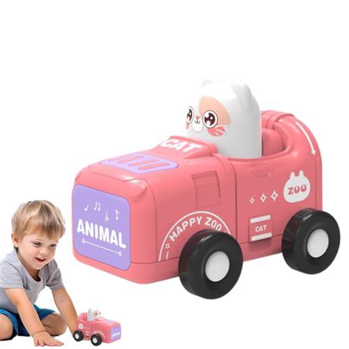 mivceklw Press and Go Car Toys, Toddler Inertia Vehicles, Friction-Powered Cartoon Animal, Easy Push and Fun Race for Boys and Girls Alter 1-3, 9 x 7 x 7,5 cm, mehrfarbig von mivceklw