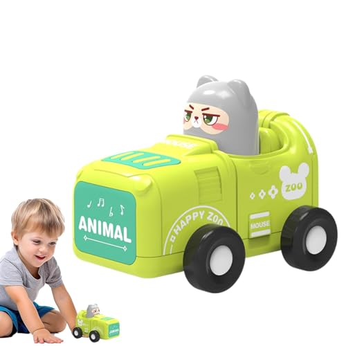 mivceklw Press and Go Car Toys, Toddler Inertia Vehicles, Friction-Powered Cartoon Animal, Easy Push and Fun Race for Boys and Girls Alter 1-3, 9 x 7 x 7,5 cm, mehrfarbig von mivceklw